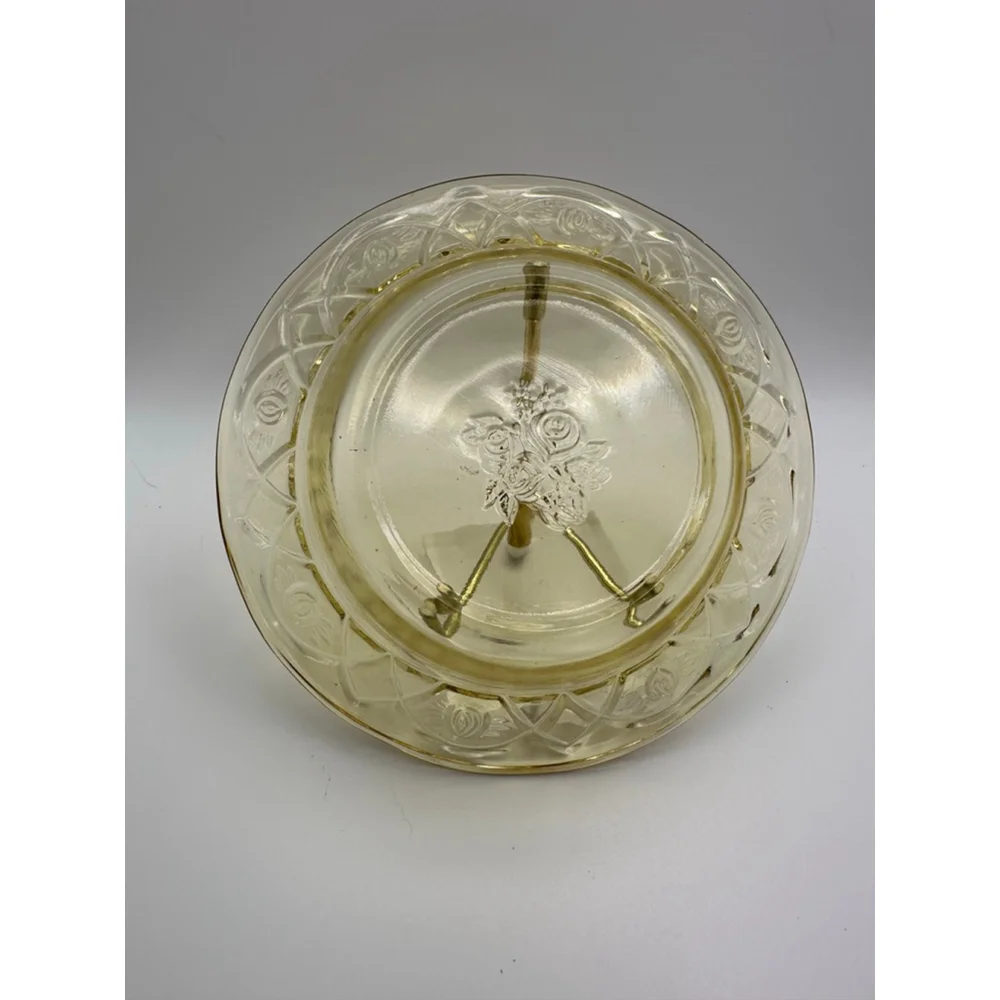 1930s Federal Glass “Rosemary” Dutch Rose Depression Glass Fruit Bowl Set (4)